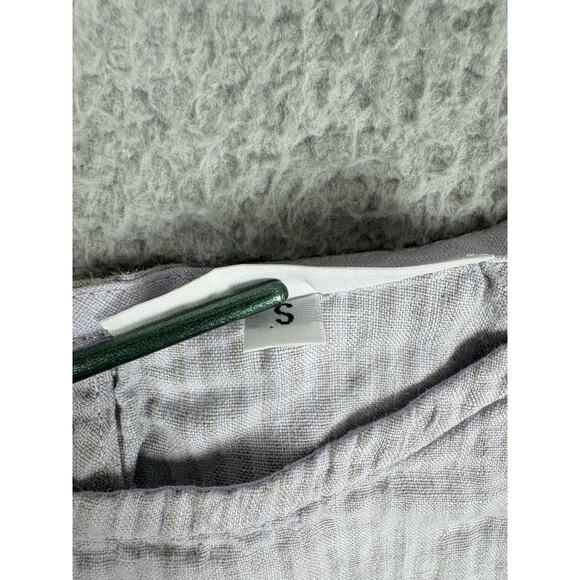 Bryn Walker Linen Top Skirt Set Women’s Small Blue Gray Pinstripe Linen USA - Picture 4 of 15